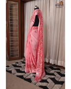 Blush Whisper – Onion Pink Chiffon Saree