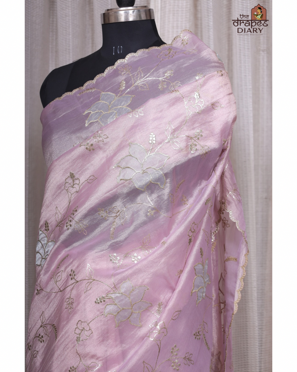 Lavender Mist – Soft Lilac Crush Tissue Saree