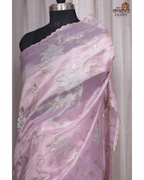 Lavender Mist – Soft Lilac Crush Tissue Saree