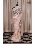 Rosé Reverie – Soft Blush Pink Georgette Saree