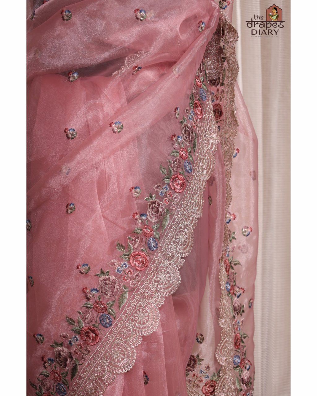 Twilight Blossom – Tissue Saree