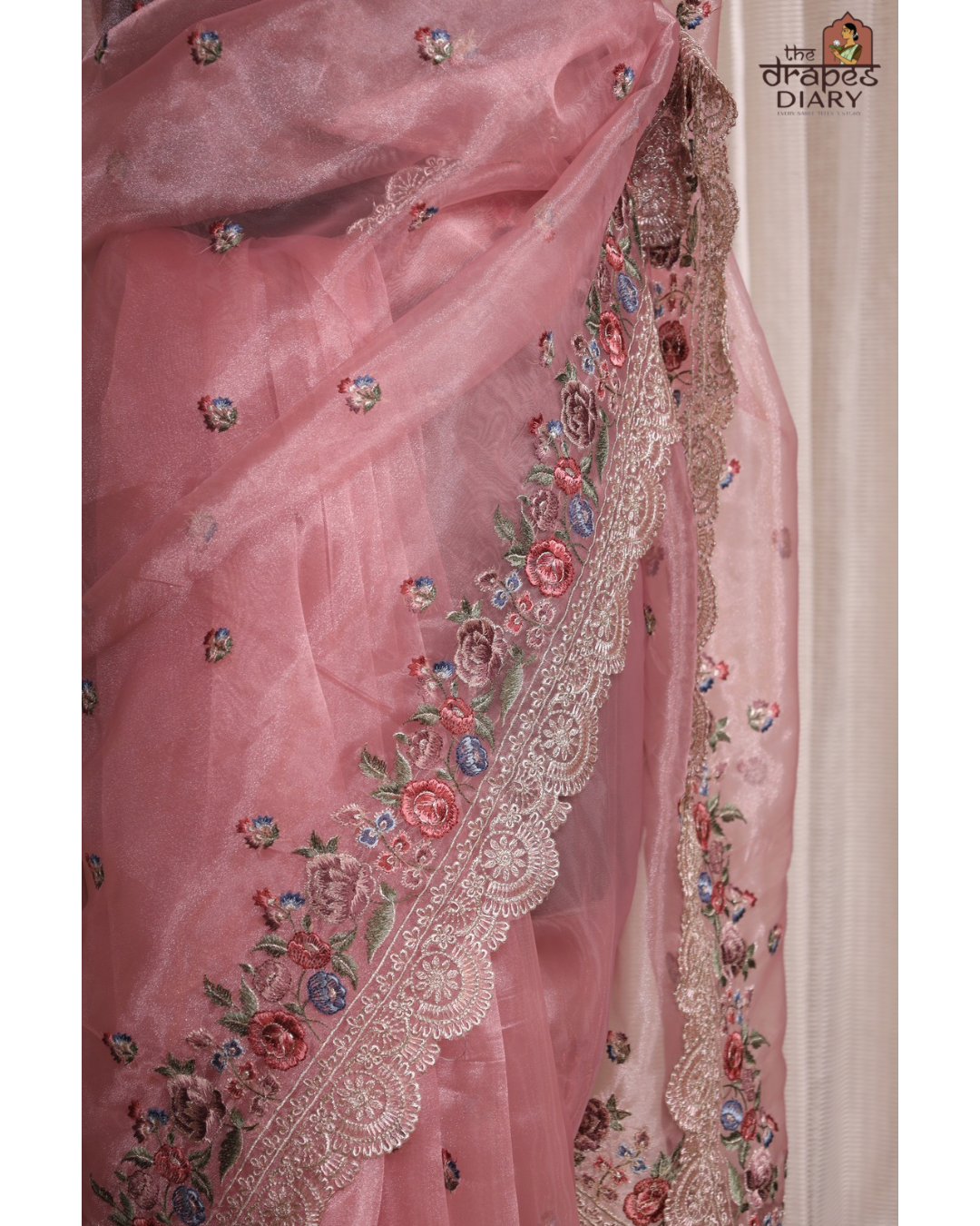 Twilight Blossom – Tissue Saree