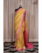 Sunlit Leheriya – Lemon Yellow Georgette Saree