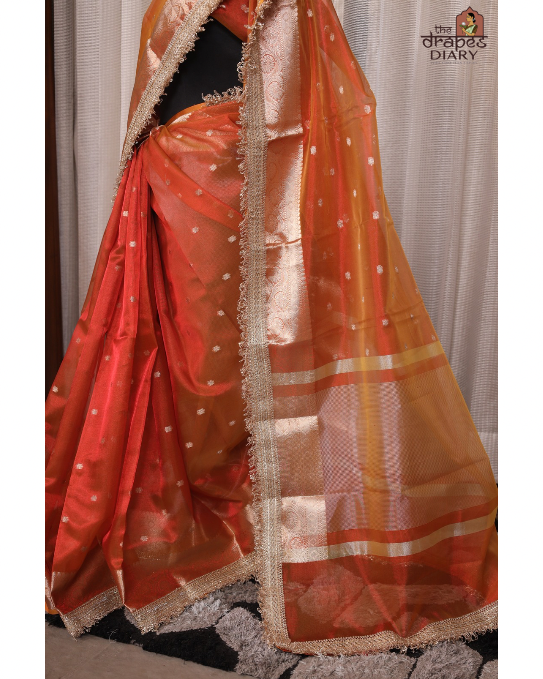 Sunset Glow –  Tissue Saree