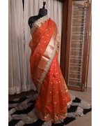 Sunset Glow –  Tissue Saree