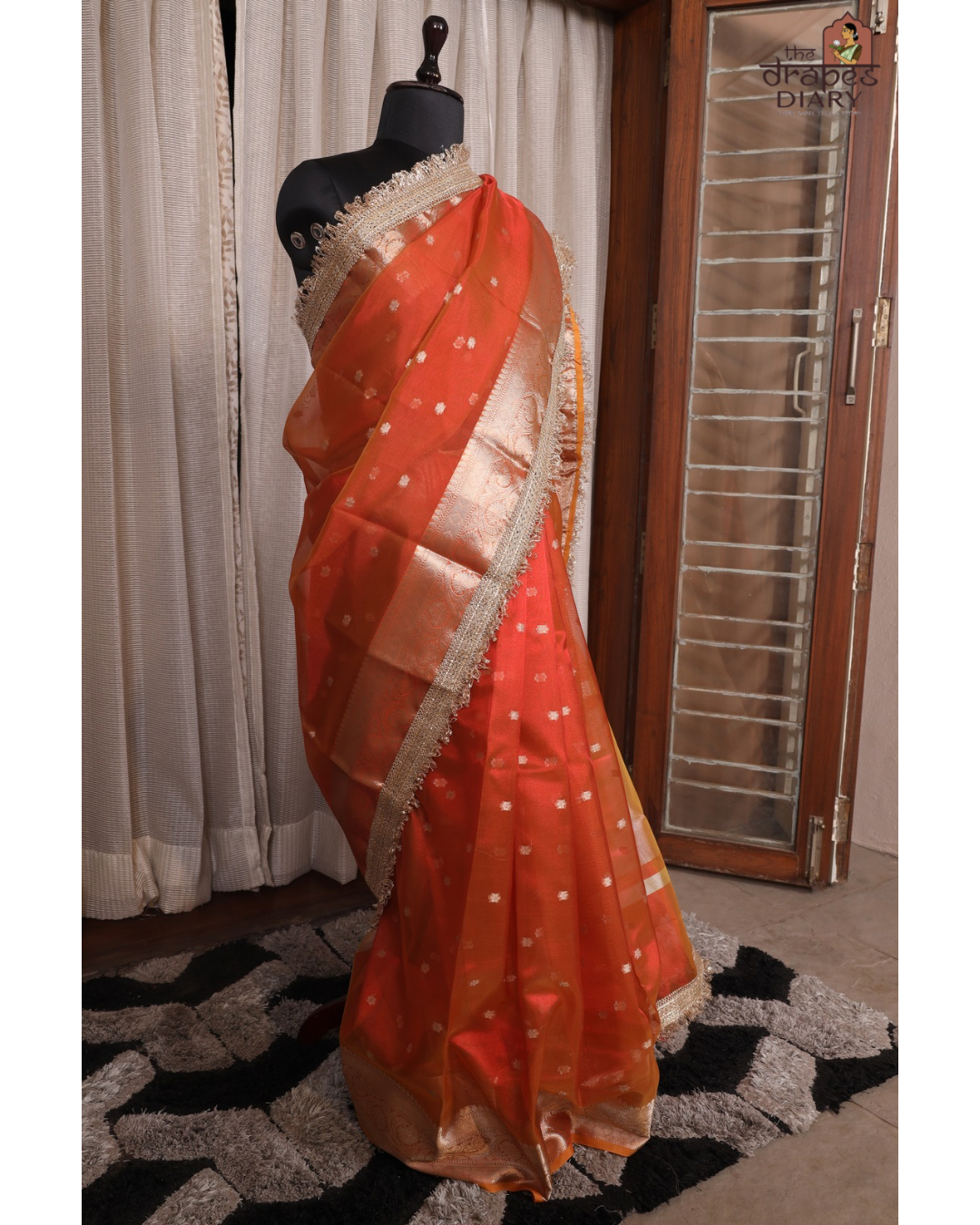 Sunset Glow –  Tissue Saree