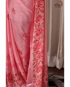 Blush Whisper – Onion Pink Chiffon Saree