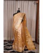 Golden Bloom – Golden Mustard Tissue Saree