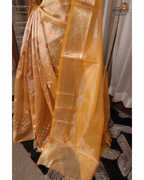 Golden Bloom – Golden Mustard Tissue Saree