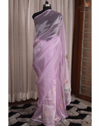 Enchanted Garden – Lavender Glass Tissue Saree