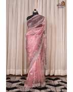 Twilight Blossom – Tissue Saree