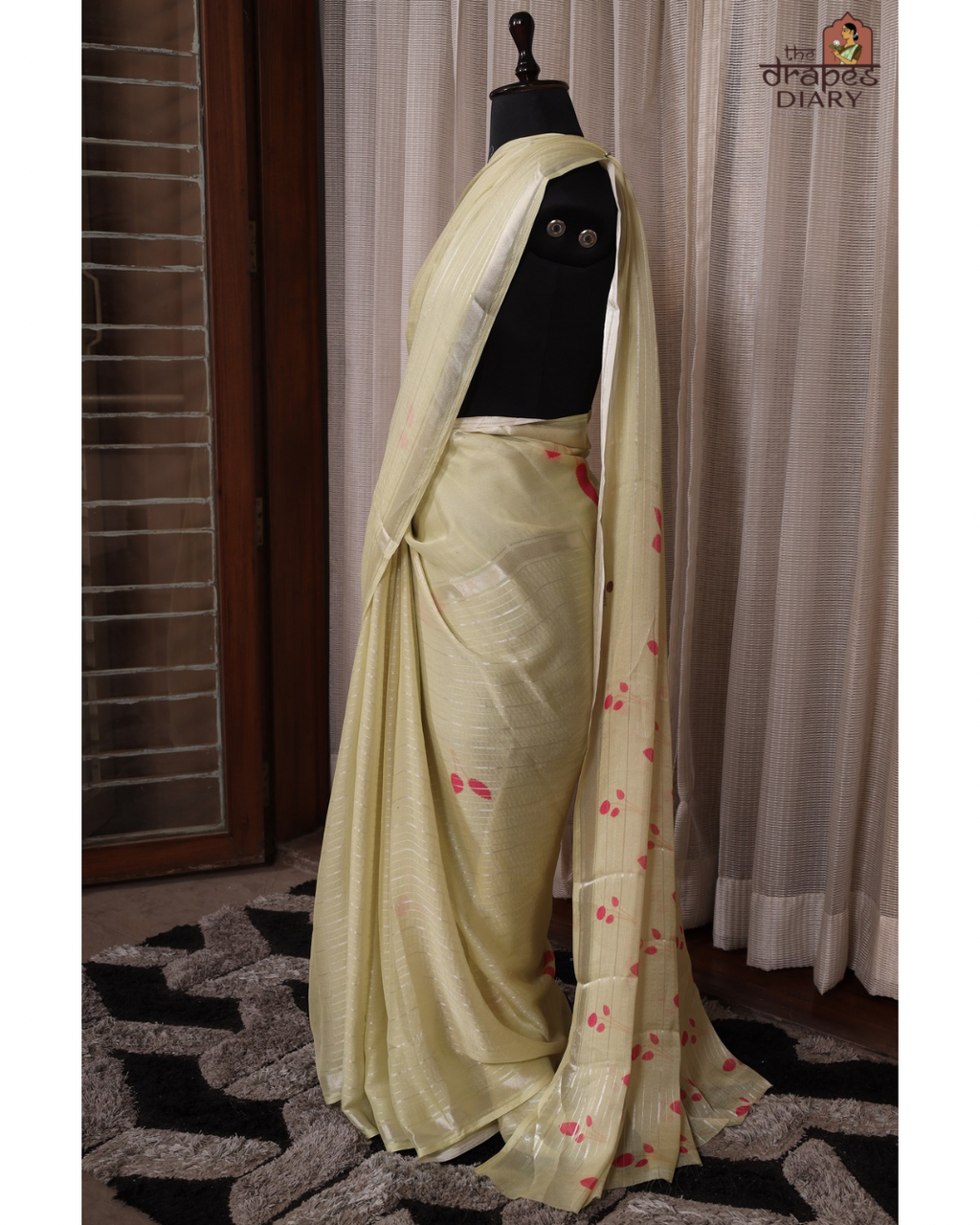 Lemon Glow – Soft Lemon Yellow Chiffon Saree