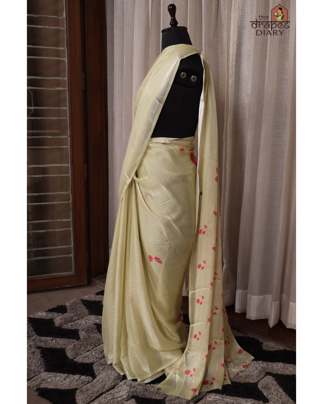 Lemon Glow – Soft Lemon Yellow Chiffon Saree