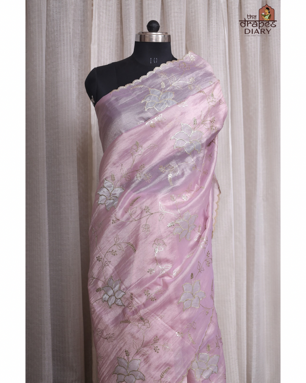 Lavender Mist – Soft Lilac Crush Tissue Saree