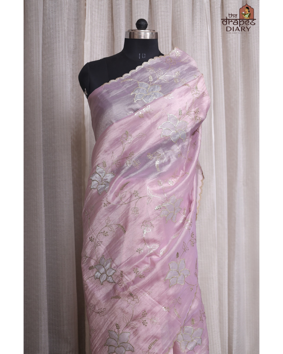 Lavender Mist – Soft Lilac Crush Tissue Saree