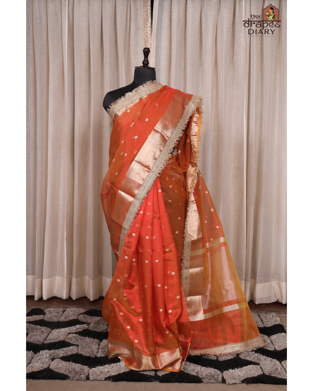 Sunset Glow –  Tissue Saree