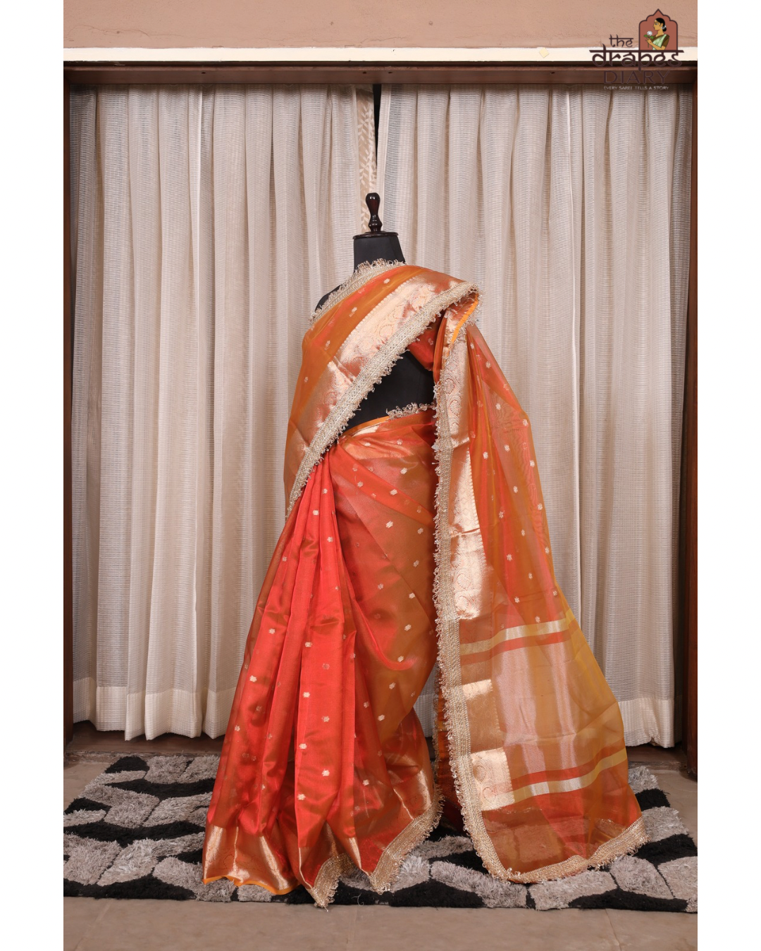 Sunset Glow –  Tissue Saree