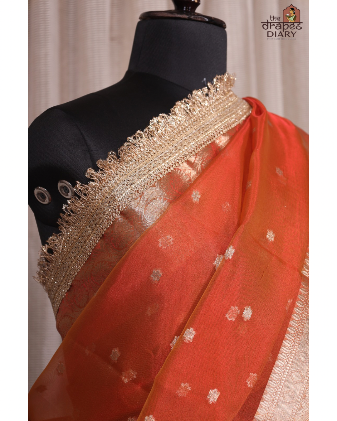 Sunset Glow –  Tissue Saree