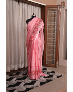 Blush Whisper – Onion Pink Chiffon Saree