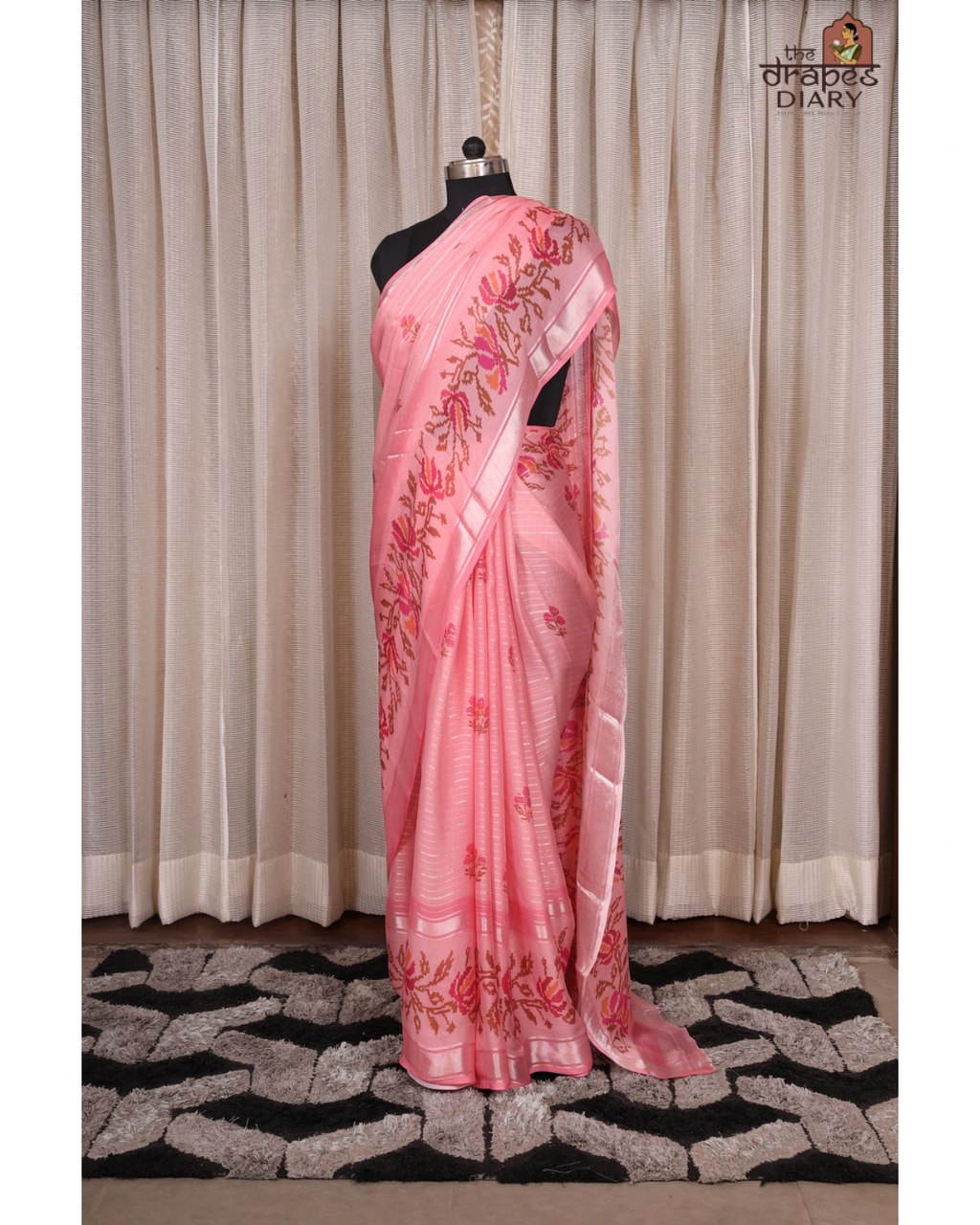 Blush Whisper – Onion Pink Chiffon Saree