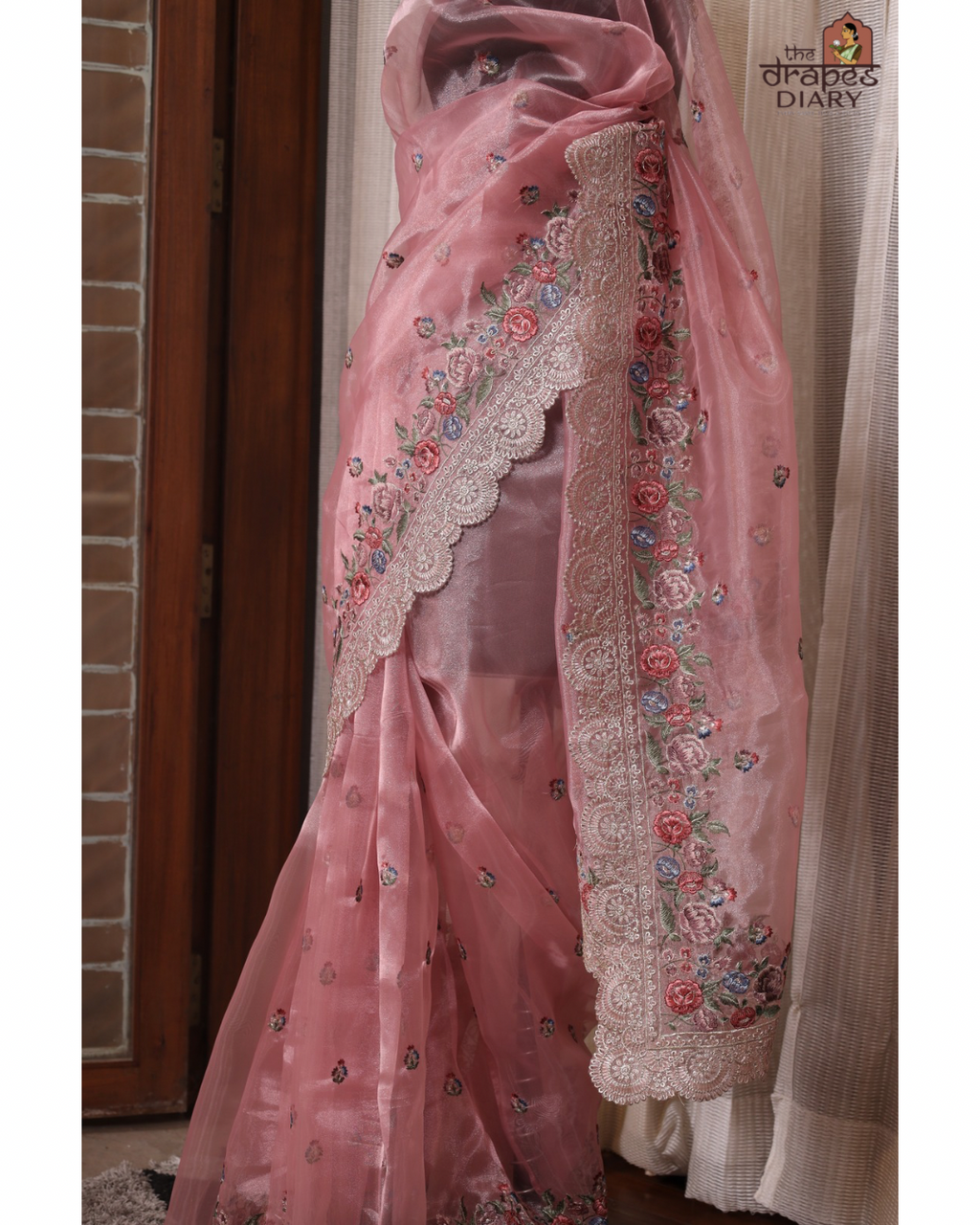 Twilight Blossom – Tissue Saree