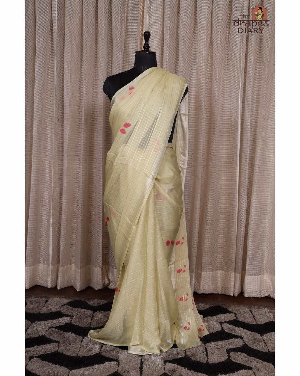 Lemon Glow – Soft Lemon Yellow Chiffon Saree