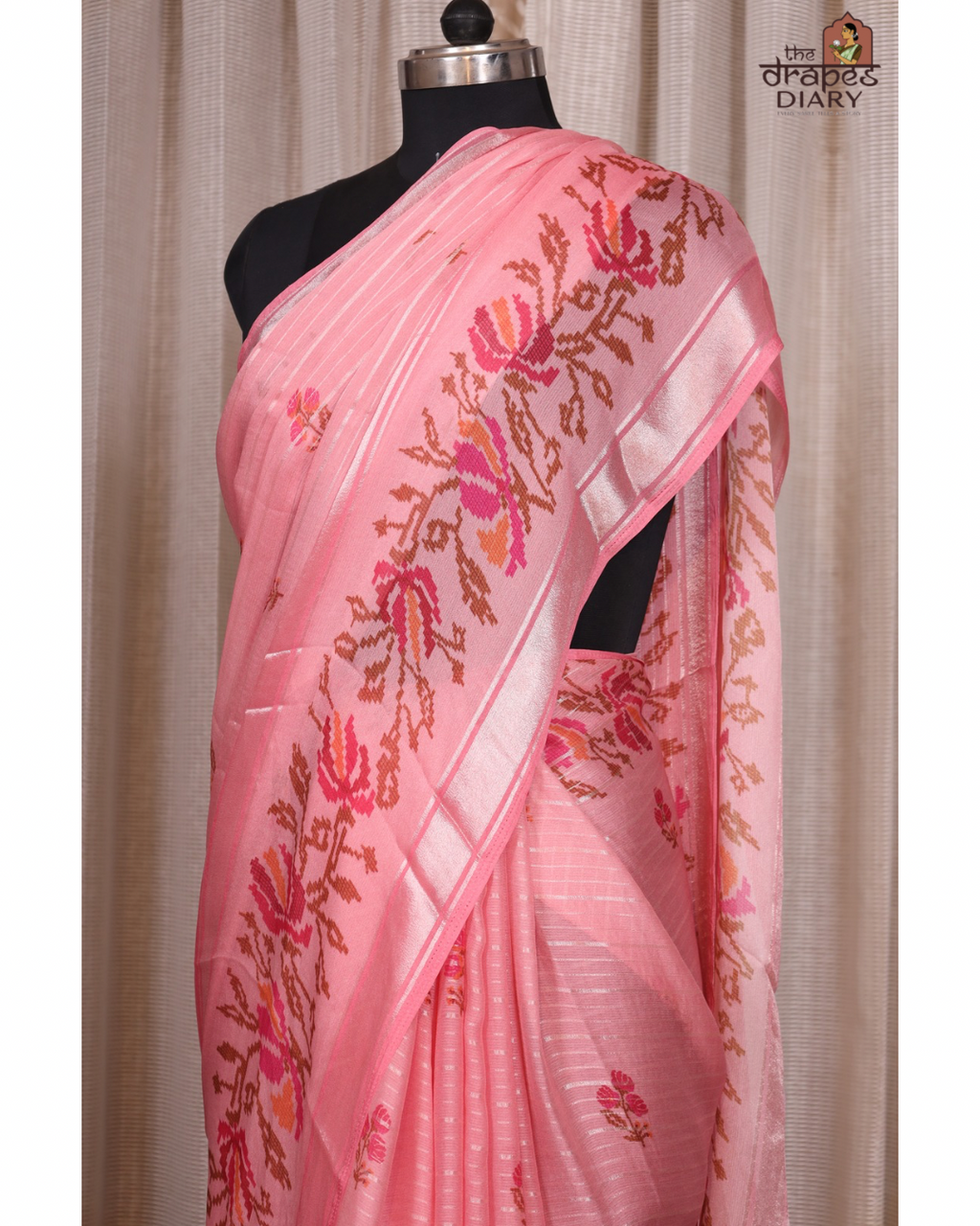 Blush Whisper – Onion Pink Chiffon Saree
