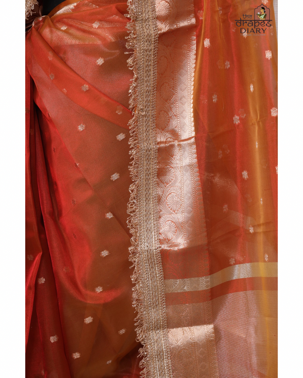 Sunset Glow –  Tissue Saree