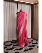 Rani Bagh - Tussar silk saree with Zari border and Meenakari Pallu