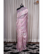 Lavender Mist – Soft Lilac Crush Tissue Saree