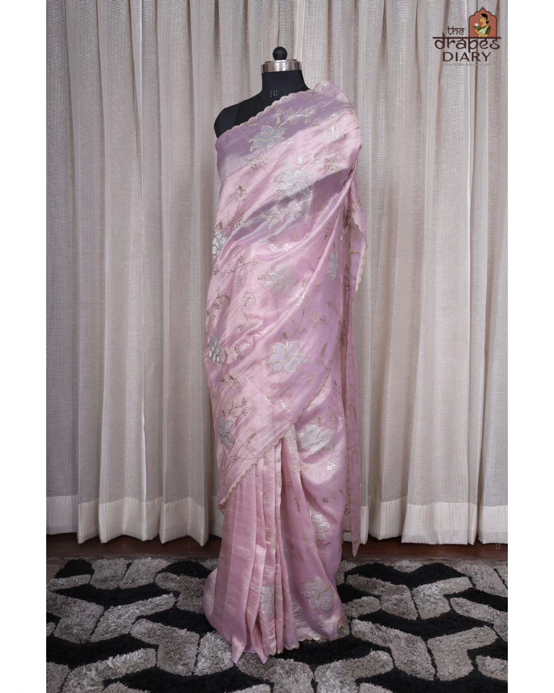 Lavender Mist – Soft Lilac Crush Tissue Saree