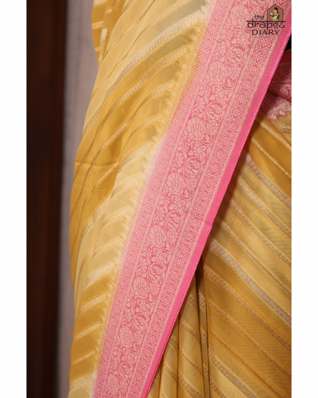 Sunlit Leheriya – Lemon Yellow Georgette Saree