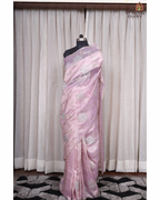 Lavender Mist – Soft Lilac Crush Tissue Saree