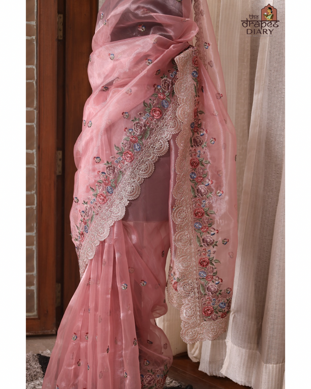 Twilight Blossom – Tissue Saree