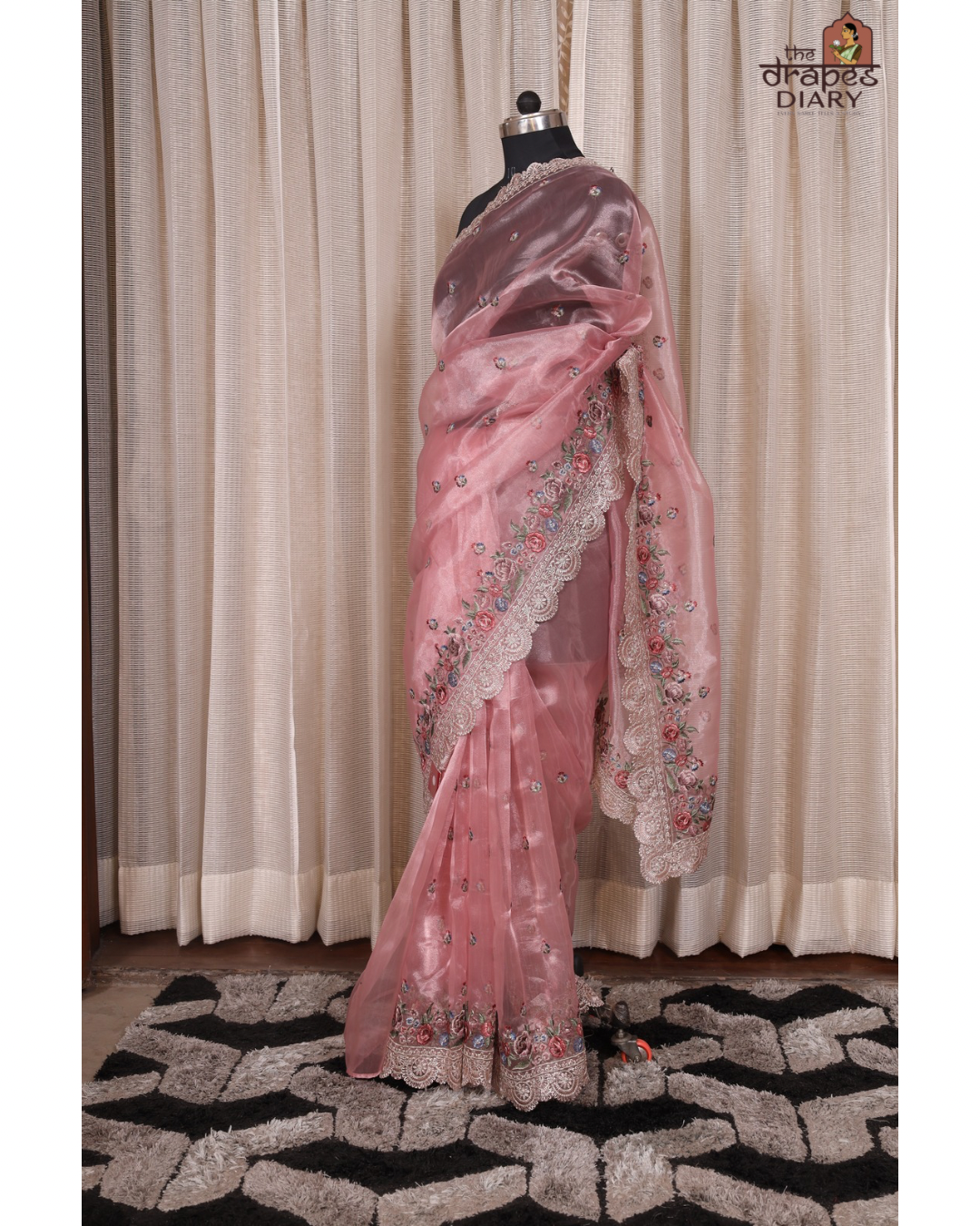 Twilight Blossom – Tissue Saree