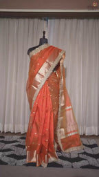 Sunset Glow –  Tissue Saree