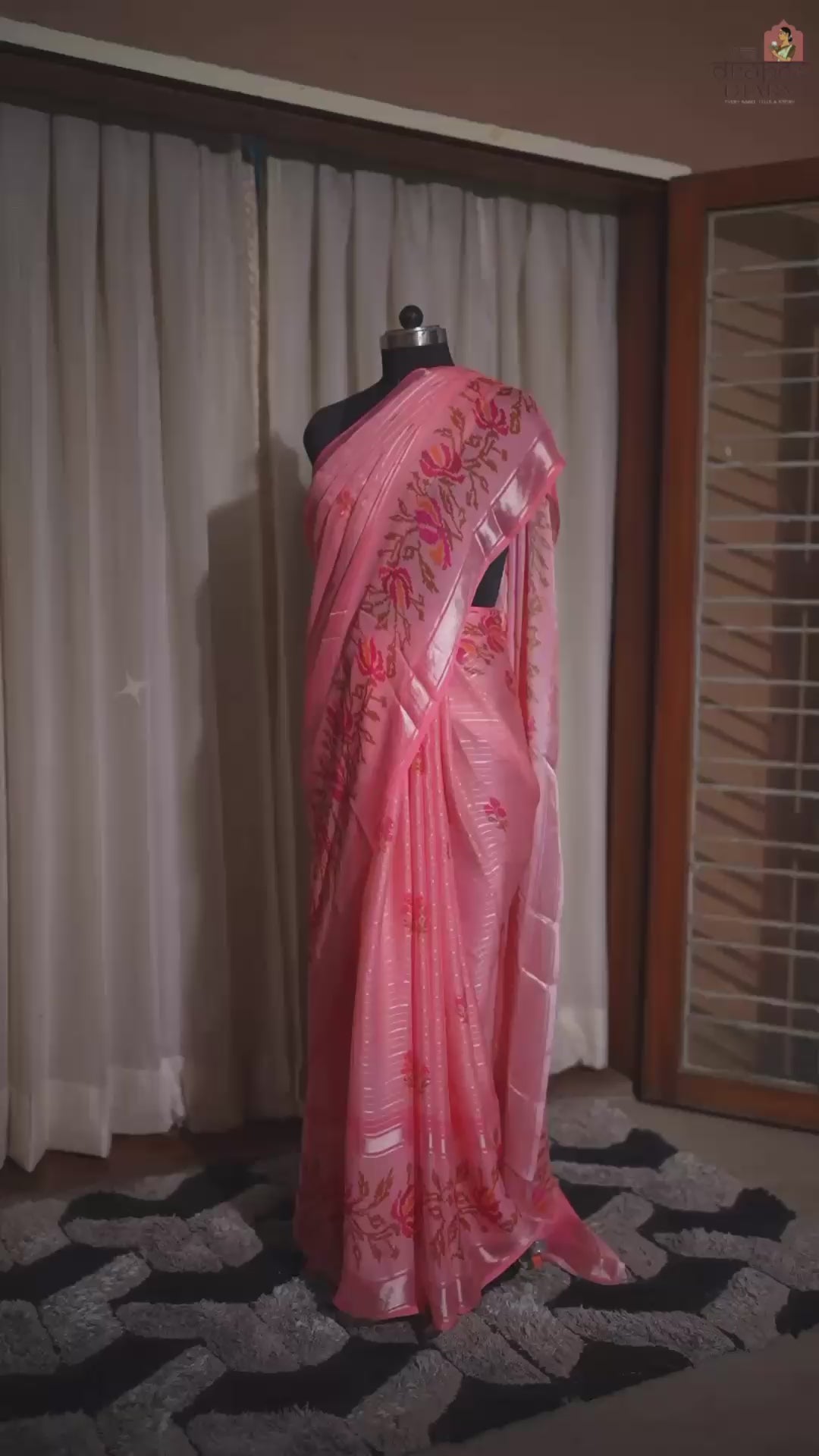Blush Whisper – Onion Pink Chiffon Saree