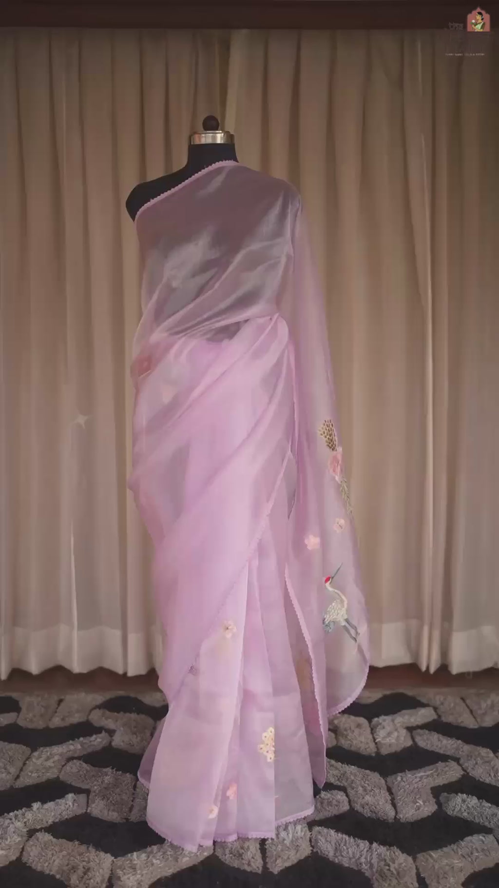 Enchanted Garden – Lavender Glass Tissue Saree