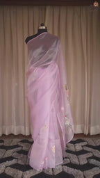 Enchanted Garden – Lavender Glass Tissue Saree