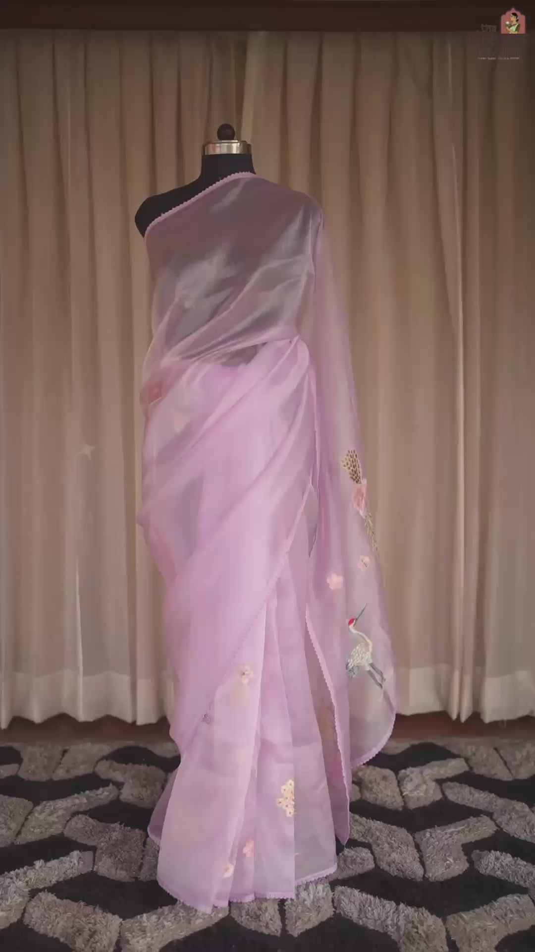 Enchanted Garden – Lavender Glass Tissue Saree