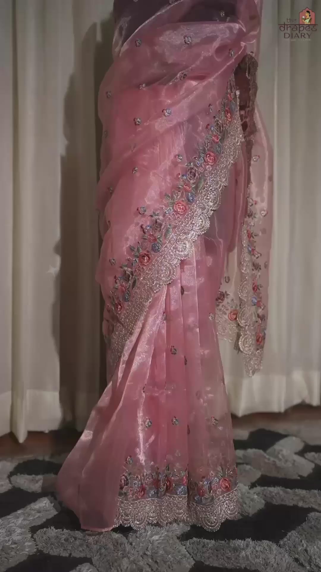 Twilight Blossom – Tissue Saree